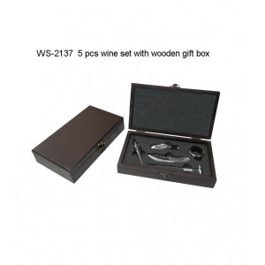 Wooden 5piece Wine Set
